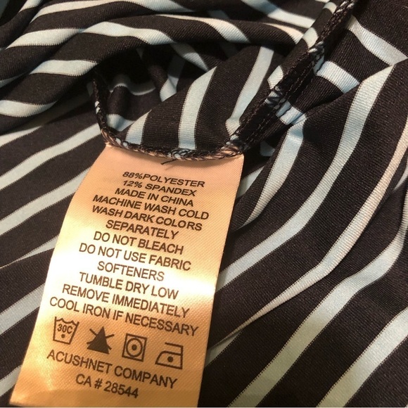 NWT Footjoy Navy Lt Blue Stripe Golf Polo Shirt Guest Embroidered Mens Large - Picture 6 of 7